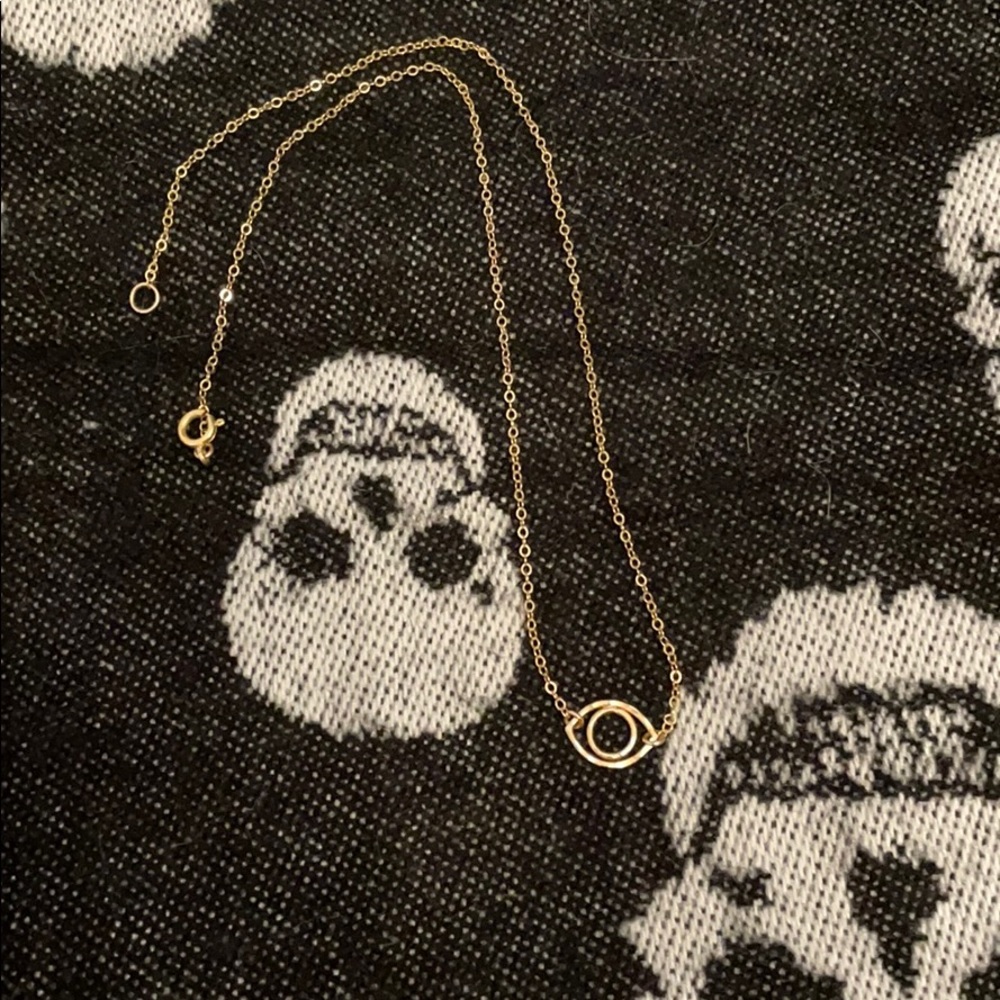 Gold evil eye necklace